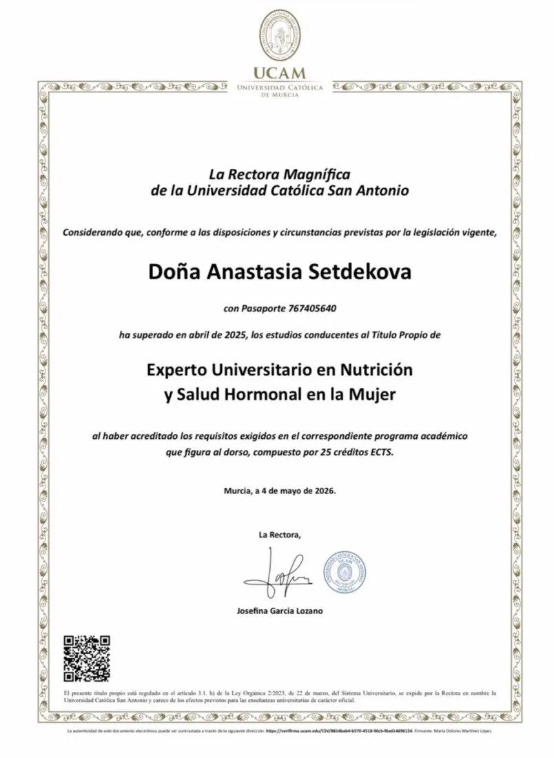 UCAM — nutrición y salud hormonal de la mujer